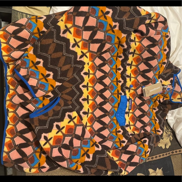 NWOT Patagonia Synchilla Pattern Anthos Pink Fleece Pullover - Picture 4 of 4